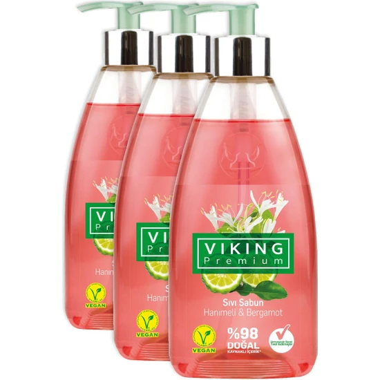 Viking Premium Sıvı Sabun Hanımeli&bergamot 500 ml 3 Adet