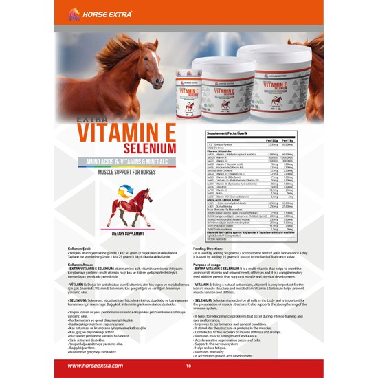 Horse Extra Vitamin E Selenium 5 kg Fiyatı Taksit Seçenekleri