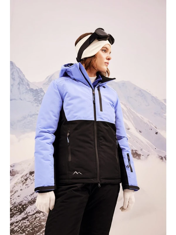 DeFactoFit Su İtici Regular Fit Kapüşonlu Polar Astarlı Kayak Kıyafeti Mont A3516AX23WN