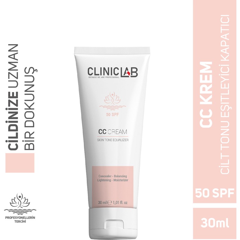 Cliniclab Cilt Tonu Eşitleyici Nemlendirici Koruyucu Ve Kapatıcı Özellikli 50 Spf Cc Krem 30 ml