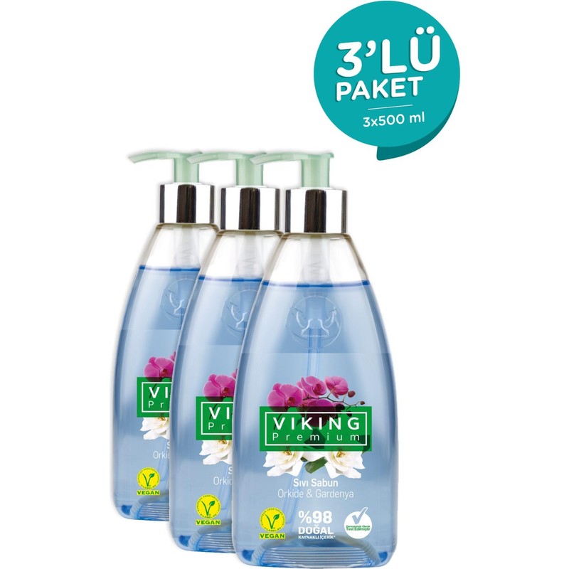 Viking Premium Sıvı Sabun Orkide&gardenya 500 ml 3 Adet