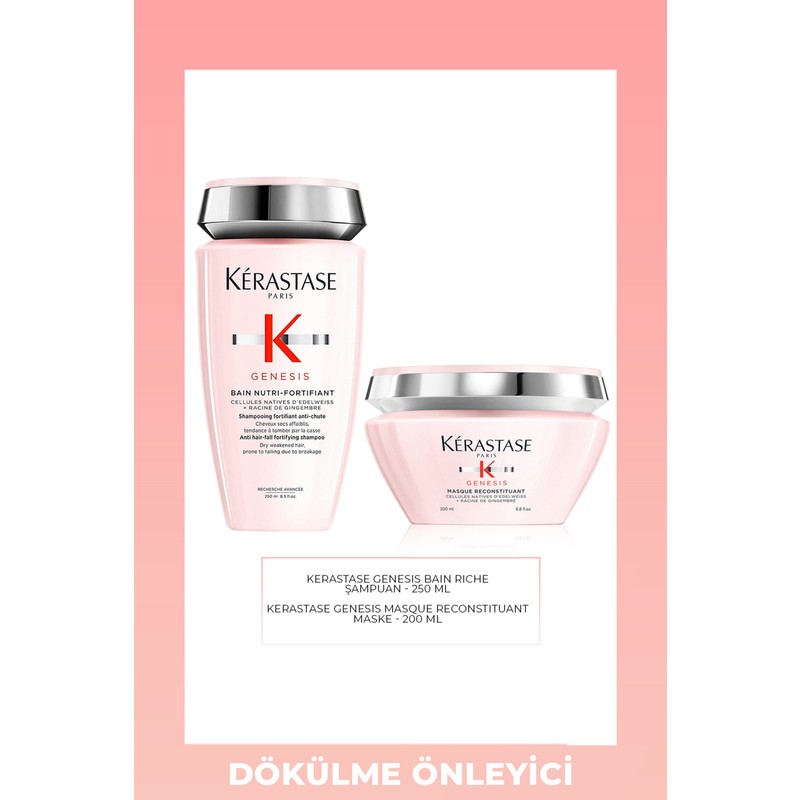Kerastase Genesis Bain Hydra Fortifiant Saç Dökülmesine Karşıtı 250 ml Maske 200 ml