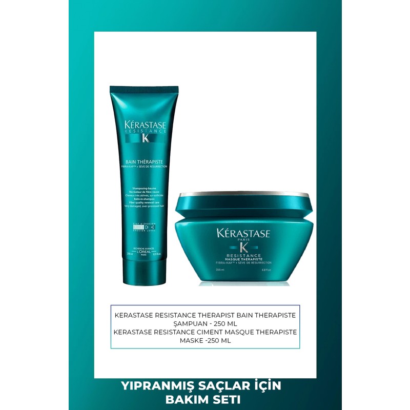 Kerastase Resistance Therapiste 3-4 Saç Bakım Maskesi 200 ml + Resistance Therapiste Şampuan 3-4 250 ml