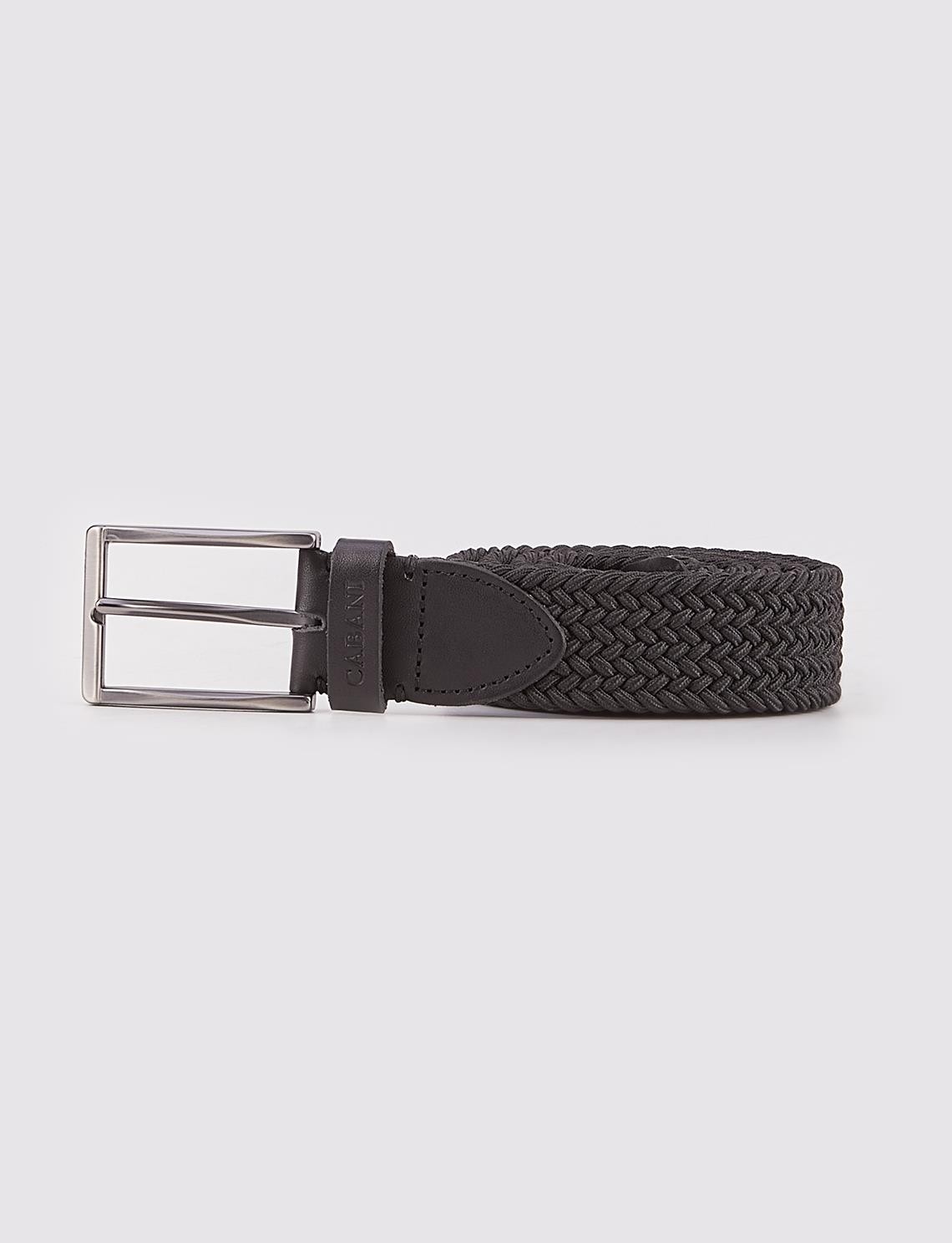 Cabani Triko Siyah 3,5 cm Erkek Kemer