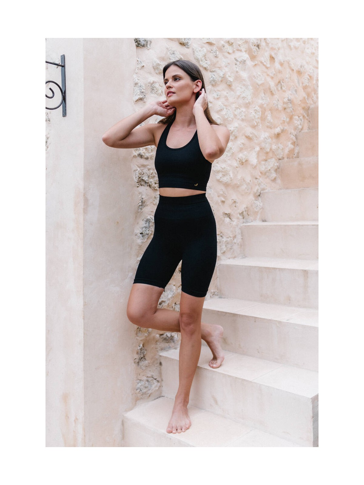 Jerf Gela Şekillendirici Sport Biker Tayt Siyah