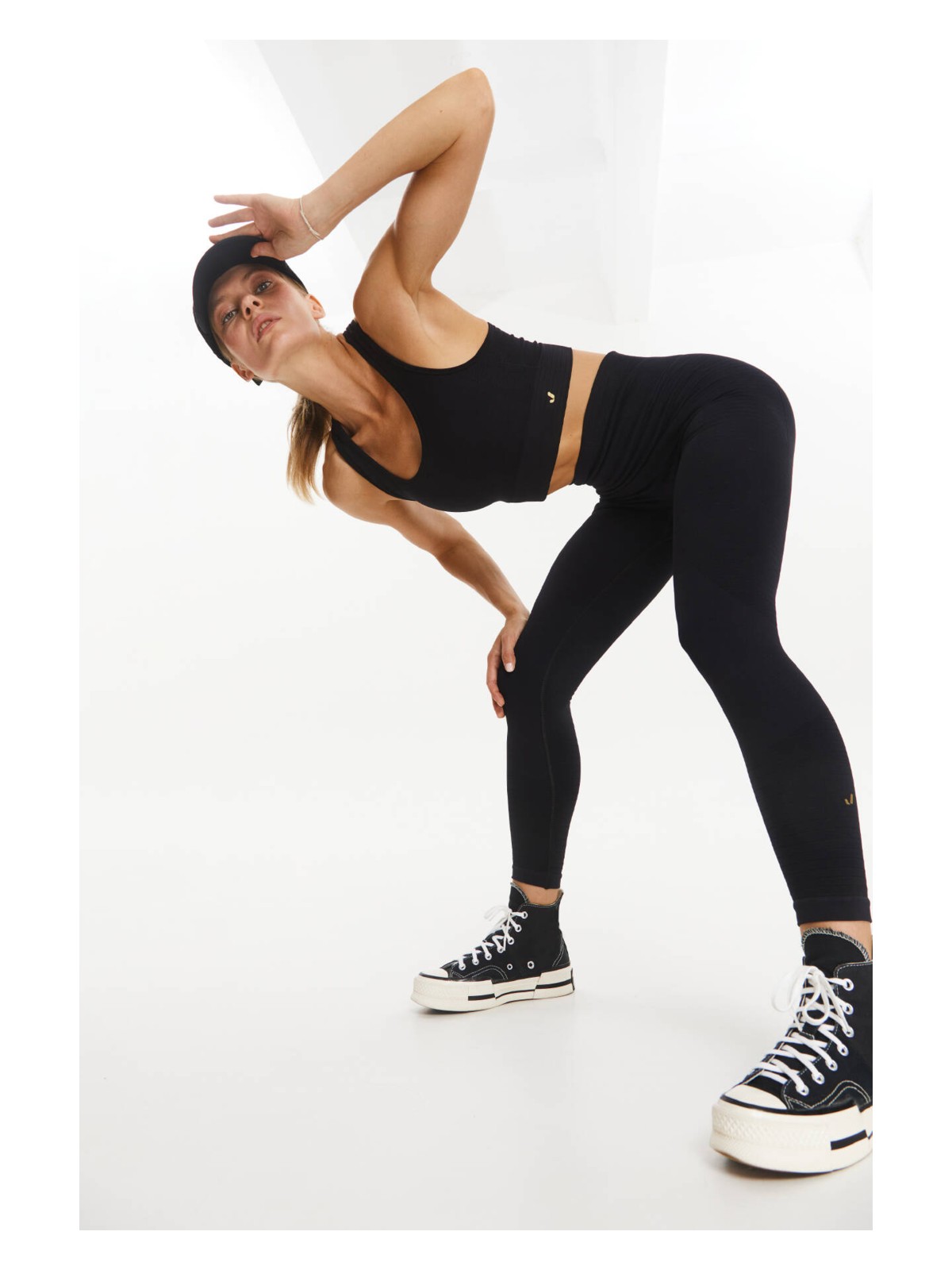 Jerf Gela Yüksek Bel, Esnek ve Toparlayıcı Spor Tayt Siyah