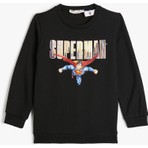 Koton Spiderman Sweat Lisanslı Uzun Kollu Bisiklet Yaka Şardonlu