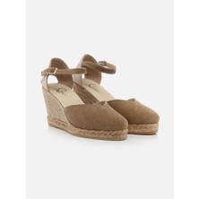 Su Espadril Sayy Koyu Kum Kadın Dolgu Topuklu Espadril