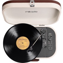 Mikado Nostalgia Mn-101 Pikap Fil Dişi Turntable+Rca+Bluetooth Destekli Müzik Kutusu -