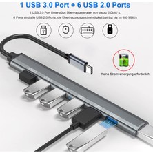 Hermoso Pc Dizüstü Bilgisayar Için 7 Bağlantı Noktalı USB C Hub USB C'den USB 3.0 Hub'a USB Ayırıcı (Yurt Dışından)