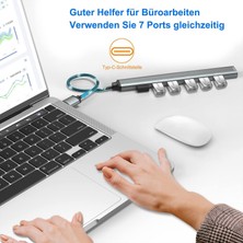 Hermoso Pc Dizüstü Bilgisayar Için 7 Bağlantı Noktalı USB C Hub USB C'den USB 3.0 Hub'a USB Ayırıcı (Yurt Dışından)