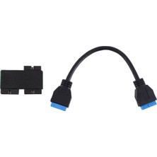 Hermoso USB 3.0 19PIN Çipli ve Modüler Kablo Tasarımlı Bire-Iki Hub Hub (Yurt Dışından)