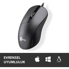 Lenovo Lecoo M1102 USB Kablolu 1200DPI 3 Tuşlu Optik Mouse Siyah