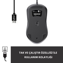 Lenovo Lecoo M1102 USB Kablolu 1200DPI 3 Tuşlu Optik Mouse Siyah