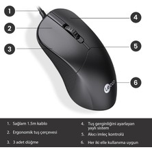 Lenovo Lecoo M1102 USB Kablolu 1200DPI 3 Tuşlu Optik Mouse Siyah