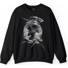 So Cool Uçan Astronot Uzay Cosmos Space Galaksi Gezegen Baskılı Sweatshirt