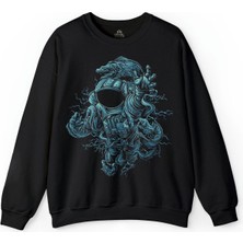 So Cool Uzay Astronot Cosmos Ay Dünya Gezegen Galaksi Baskılı Sweatshirt