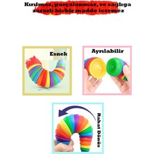 Kayyum Oyuncak Söktak Eğlenceli, Stres ve Anksiyete Giderici Montessori Tırtıl Oyuncağı Renkli TRTL001