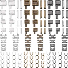 Guangdong Spirit 120 Parça Metal Fermuar Kafa Kaydırıcı, 4 Boyut Fermuar Alt Kaydırıcılar Tutucu Ekleme Pimi, Fermuar Stoper Onarım Aracı Kiti (Yurt Dışından)