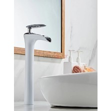 HT Prima Şelale Çanak Lavabo Bataryası - Beyaz Krom