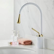 HT Prima Milano Lavabo Eviye Bataryası - Beyaz Gold