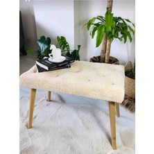 Beylerbeyi Gürgen Retro Ahşap Ayaklı Handmade Pofidik Puf Bench Koltuk