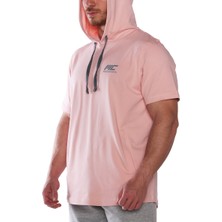 Musclecloth Mc-X Kapüşonlu Kısa Kollu Sweatshirt Somon