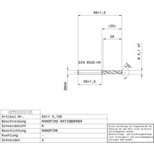 Guhring Gühring 05514 D=5.1 mm Karbür Matkap 3xdc