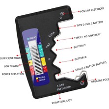 Pandoraplanet BT-886 Pil Test Cihazı Dijital Ekran Gerilim Test Cihazı Kuru Pil No.5 No.5 BT-886 Siyah (Yurt Dışından)