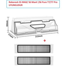 Lin Grup Roborock S5 Max / S6 Maxv /s6 Pure Robot Süpürge Toz Haznesi Ve2 Adetfiltre