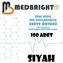 Med Bright Tek Kullanımlık 80*240 100 Adet Siyah Sedye Örtüsü