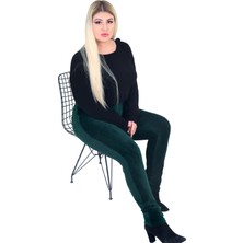 Fierte Kadın Büyük Beden Pantolon Gny31122 Elastik Bel Fitilli Kadife