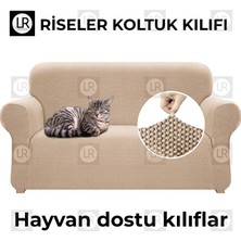 Riselerhome Lastıklı Esnek Koltuk Kanepe Kılıfı Takımı Çekyat Örtüsü  (3+3+1+1 ) Takım