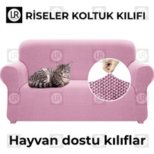 Riselerhome Lastıklı Esnek Koltuk Kanepe Kılıfı Takımı Çekyat Örtüsü  (3+3+1+1 ) Takım