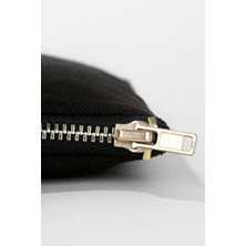 Gedene Zeytin Ağacı Desenli %100 Pamuk Siyah Clutch Çanta