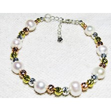 Lilah Gümüş Tr Gümüş Dorika Barok Inci  Kadın Bileklik