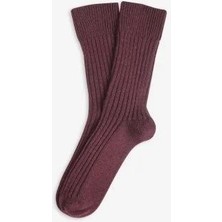 Shinex Merino Bordo Yün Kadın Çorap 32