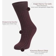 Shinex Merino Bordo Yün Kadın Çorap 32