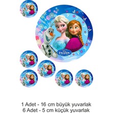 Atölye7 Tasarım Elsa 16 cm Yenilebilir Pasta Süsü Kurabiye Cupcake Şeker Hamuru Pirinç Resmi Kağıt Baskı