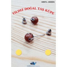 Gümüştel El Sanatları Yıldız Doğal Taş Top Küpe