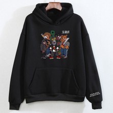 Swozz Uzi El Chavo Kol Detay Hisler  Gülüşler Sahte Baskılı Sweatshirt Pamuklu Kalın Kumaş