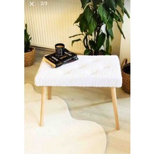 Beylerbeyi Gürgen Retro Ahşap Ayaklı Handmade Pofidik Puf Bench Koltuk