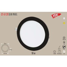 Cata Ct 5129 18W Siyah Kasa LED Spot Beyaz Işık 6400K