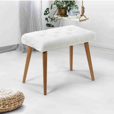 Beylerbeyi Gürgen Retro Ahşap Ayaklı Handmade Pofidik Puf Bench Koltuk