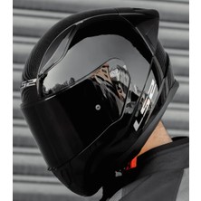 Ls2 Rapıd 2 Race Parlak Siyah Full Face Motosiklet Kaskı Siyah Camlı