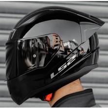 Ls2 Rapıd 2 Race Parlak Siyah Full Face Motosiklet Kaskı Siyah Camlı
