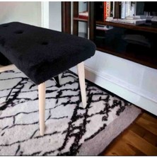 Beylerbeyi Ahşap Ayaklı Handmade Geniş Oturum Alanlı Beyaz Welsoft Kumaş Pofidik Puf