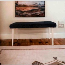 Beylerbeyi Ahşap Ayaklı Handmade Geniş Oturum Alanlı Beyaz Welsoft Kumaş Pofidik Puf