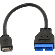 Alfais 5076 USB 3.1 Type-E Male To USB 3.0 19 20 Pin Dişi Uzatma Kablosu