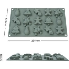 MYS Silicone Medy Pratik Silikon Yılbaşı Temalı 15'li Kek, Çikolata, Mum, Sabun Kalıbı